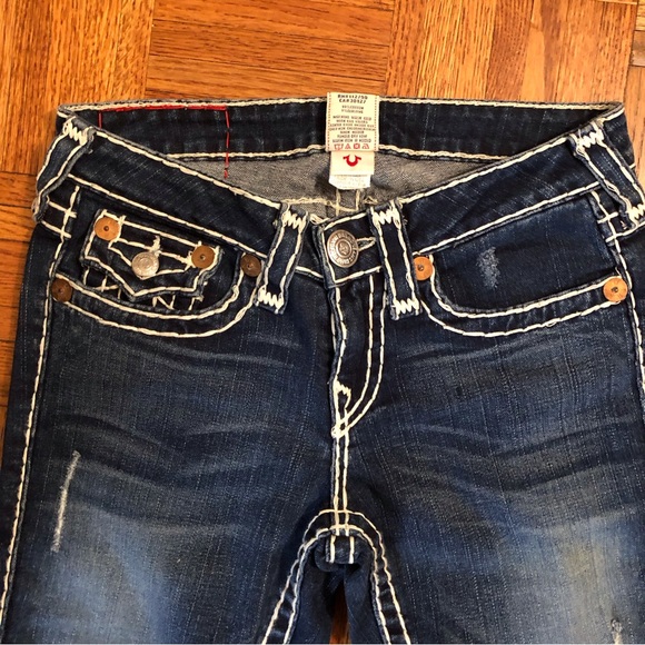 TRUE RELIGION JEANS, TOP STITCH BOOTLEG, LIKE BRAND NEW WAIST 27 - Picture 3 of 5